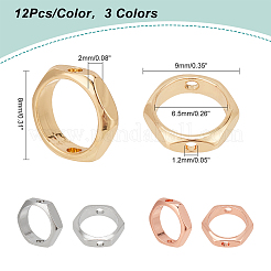 36шт. 3-х цветная латунная рамка для бусин KK-NB0003-45