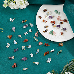 60шт 10 стиля подвески из натуральных и синтетических смешанных драгоценных камней&nbsp;KK-FH0007-39