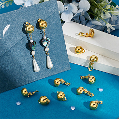 30 шт. полукруглая латунная фурнитура для сережек-клипс KK-UN0001-91G