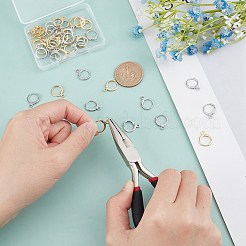 24 пара двухцветных латунных сережек-колец Huggie Hoop DIY-CN0002-06