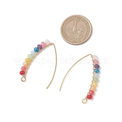 Серьги-крючки из натурального малайзийского нефрита&nbsp;EJEW-JE06888-02