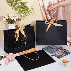 Прямоугольные бумажные сумки для покупок с лентой ABAG-WH0038-58