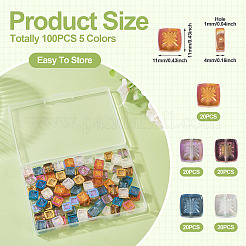 100шт 5 цвета гальванические прозрачные стеклянные бусины&nbsp;EGLA-TA0013-14