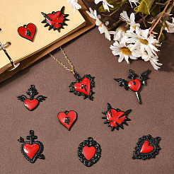 16 шт. 8 стиля подвески из сплава эмали в готическом стиле&nbsp;PALLOY-SC0004-45B