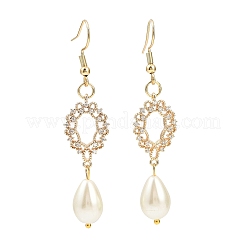 Серьги с подвесками из латуни с прозрачным фианитом и прозрачным фианитом&nbsp;EJEW-JE06460