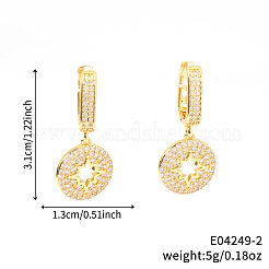 Серьги-кольца ко Дню святого Валентина из латуни с прозрачным кубическим цирконием MG0882-2