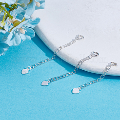 3 шт. 3 стиля удлинитель цепи из стерлингового серебра FIND-ME0002-35