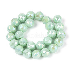 Нити из непрозрачных круглых бусин из стекла с цветным покрытием ab&nbsp;EGLA-T029-8mm-12A-06