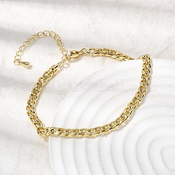 Латунные браслеты в виде цепочек из пшеничных колосьев для женщин&nbsp;BJEW-K298-07G