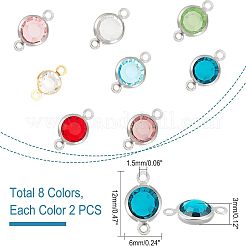 16 шт. 8-х цветные звенья/соединители из нержавеющей стали 304 STAS-UN0032-76
