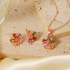 Элегантные модные латунные серьги-гвоздики и ожерелья с подвесками для женщин&nbsp;SJ2995-1