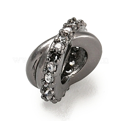 Реечное покрытие латунь микро паве прозрачный кубический цирконий европейские бусины KK-L215-025B