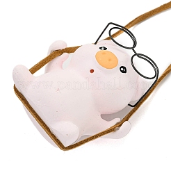 Симпатичные украшения из левкаса с качающейся свиньей&nbsp;HJEW-A008-01C