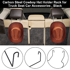 Стойка для держателя ковбойской шляпы из углеродистой стали для сидений грузовиков и автомобильных аксессуаров&nbsp;AJEW-WH0696-095