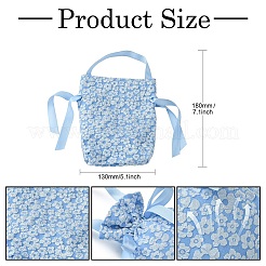 Тканевые высокие жаккардовые цветочные сахарные подарочные сумки на шнурке с ручкой&nbsp;ST-CJ0004-01A