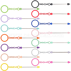 28 шт. 14-х цветные брелки-подвески из сплава и пластика&nbsp;FIND-SC0017-22