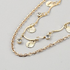 Сплав кубический цирконий пояс поясная цепь&nbsp;AJEW-WH20059-42G