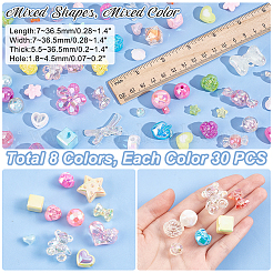 240шт 8 цвета акриловые бусины MACR-PH0001-82