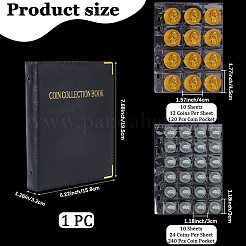 Складная книга для коллекции монет из пвх&nbsp;AJEW-WH20007-58