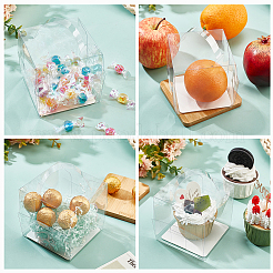 Складные квадратные прозрачные коробки для кексов для домашних животных&nbsp;CON-WH0088-28A