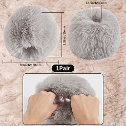 Женские искусственные кроличьи волосы манжеты нарукавники перчатки&nbsp;AJEW-WH20018-34D