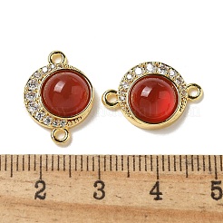 Шармы-соединители из латуни с микропаве из прозрачного кубического циркония&nbsp;KK-R210-30G-02