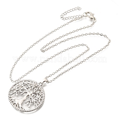Ожерелья из сплава с полым древом жизни для женщин и мужчин NJEW-C089-02P