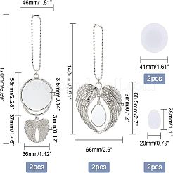 4 комплект из 2 стилей подвесок из сплава с кабошонами AJEW-FH0002-02