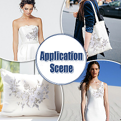 2 шт. полиэстер с цветочной вышивкой и пластиковыми жемчужинами&nbsp;PATC-HY0002-03B