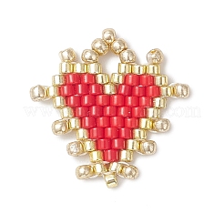 Подвески-сердечки из стеклянного бисера ручной работы Miyuki&nbsp;PALLOY-MZ01067