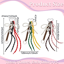 3 шт. 3-цветный пластиковый бант с имитацией жемчуга AJEW-GA0008-43