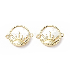 Экологически чистые подвески из латуни с покрытием из латуни и белой оболочкой&nbsp;KK-F845-01G