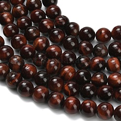 Природных тигровый глаз бисер нитей&nbsp;G-F591-18-8mm-07