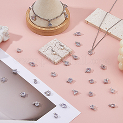 100шт 10 стиля сплава кубического циркония подвески&nbsp;ZIRC-HS0001-10P