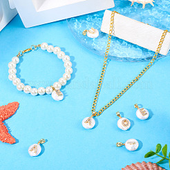 5 шт. 5 вида натуральных культивированных пресноводных жемчужин в виде самородков с подвесками в виде букв KK-TA0002-37