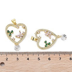 Сердце латунные микро проложить кубического циркония подвески&nbsp;KK-E102-03G