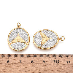 Подвески из нержавеющей стали 304 и полимерной глины с кристаллами и стразами STAS-T069-60C