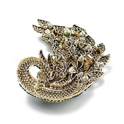 Брошь павлин из сплава со стразами для рюкзака JEWB-P046-04AG