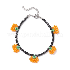 Браслеты с подвесками из стеклянных бусин BJEW-TA00686