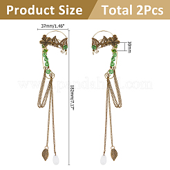 1 пара серег-каффов в форме листьев из сплава EJEW-HS0001-23B