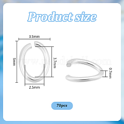 70 шт. 925 открытых кольца из стерлингового серебра&nbsp;STER-PH0001-85