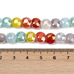 Гальванические непрозрачные стеклянные бусины EGLA-G039-02A-01