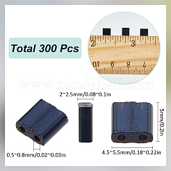 300шт непрозрачный стеклянный бисер с 2 отверстиями SEED-SC0001-19