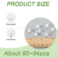 2 нитка круглых бусин из натурального белого нефрита G-SP0001-25