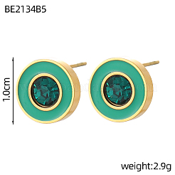 Серьги-гвоздики из нержавеющей стали 304 с эмалью STAS-OY003-57G