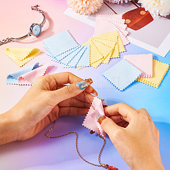 30 шт. двухцветная микрофибровая двухсторонняя бархатная салфетка&nbsp;AJEW-TA0001-85