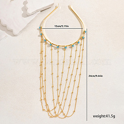 Элегантные винтажные железные и стеклянные серьги-кисточки в ближневосточном стиле для женской вечеринки SN0102-1