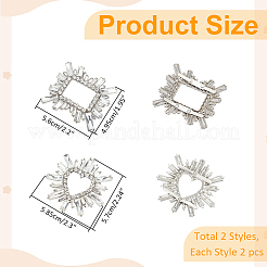 4 шт. 2 стиля украшения для обуви из сплава со стразами FIND-WR0011-29B