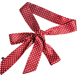 Длинный шелковый шарф из полиэстера с узором в горошек для женщин и девочек&nbsp;AJEW-WH20042-79C