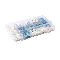 192шт 6 стиля синтетические бирюзовые бусины TURQ-FS0001-07